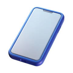 Blue smartphone icon isolated on transparent background