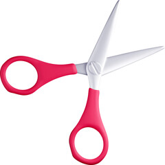Colorful 3D Scissors with Pink Handles