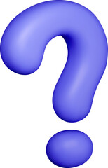 3D Purple Curved Question Mark Design