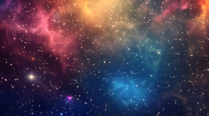 Night sky with twinkling stars for a cosmic themed party banner background. Galaxy background illustration.