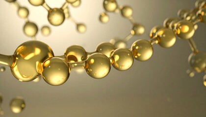 Golden Molecular Structure: Interconnected Spheres in Scientific Visualization with Soft Lighting