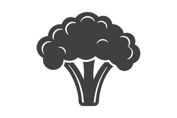 Broccoli Vegetable Glyph Icon. Healthy Food on White Background Simple style