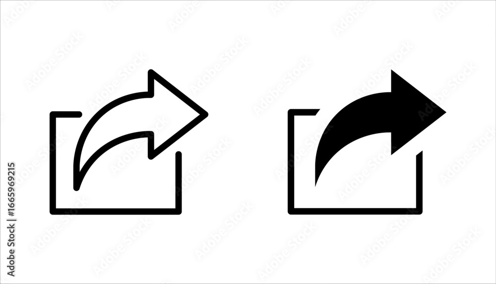 Poster share button arrow icon. send symbol. share arrow sign. vector illustration on white background