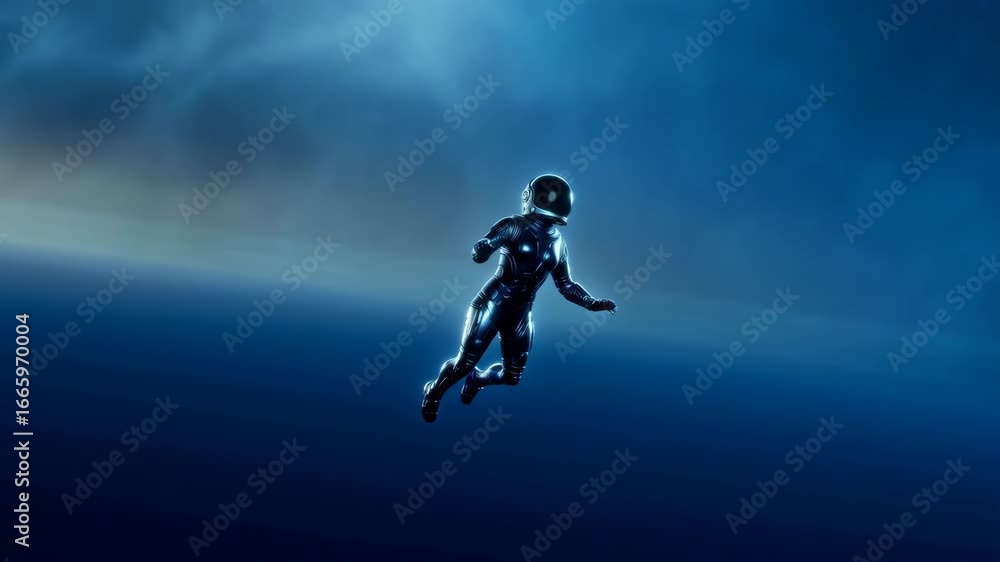 Aufkleber astronaut floating in space, exploring the universe
