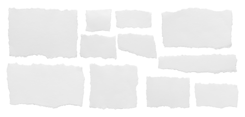 ripped element set of torn paper edges isolated with clipping path on background. torn paper texture, ripped of paper designs and jagged paper edges create a raw, artistic look