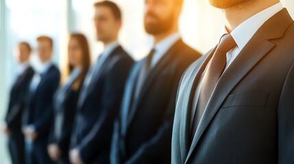 Professional team members in formal attire.