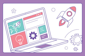 Modern Tech Startup Website – sleek, minimal layout with gradient backgrounds, futuristic icons, and bold typography.