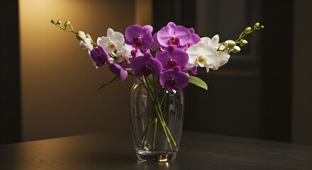 Orchids bouquet in vase