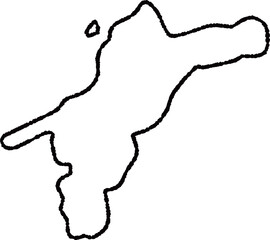 手描きのゆるい愛媛県の地図イラスト