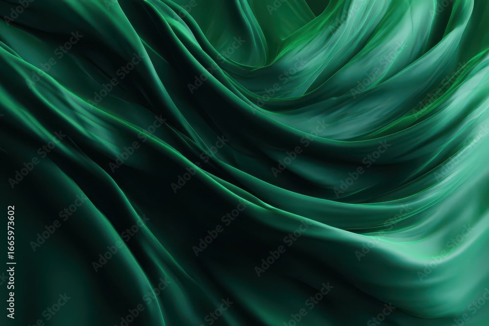 Poster abstract green background with flowing textures creating a calming and sophisticated atmosphere for 