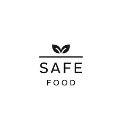 Vector art of safe food logo with leaves symbol, representing organic and healthy eating