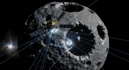 Asteroid Mining Ventures orbital harvester with drones and cables