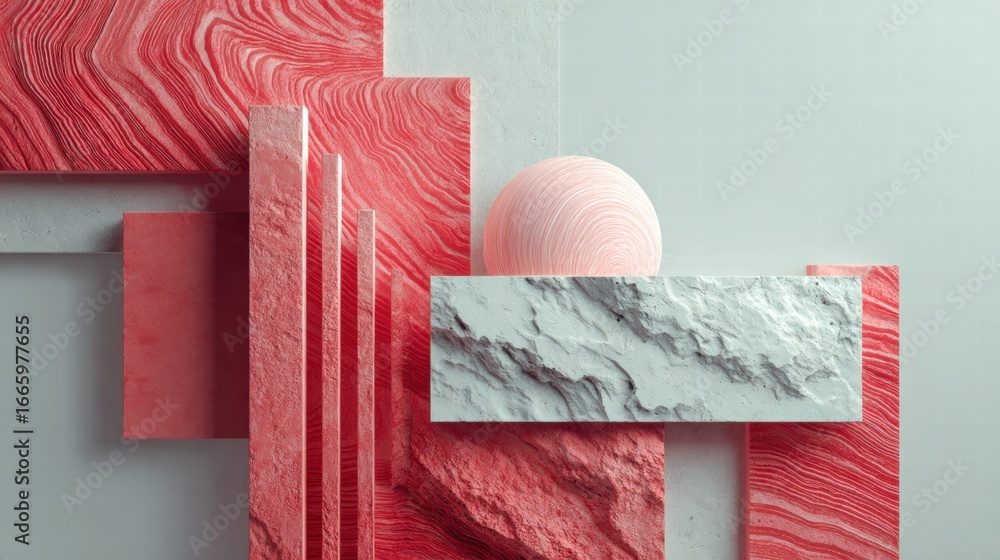 Poster an abstract and modern design with geometric shapes and textures.