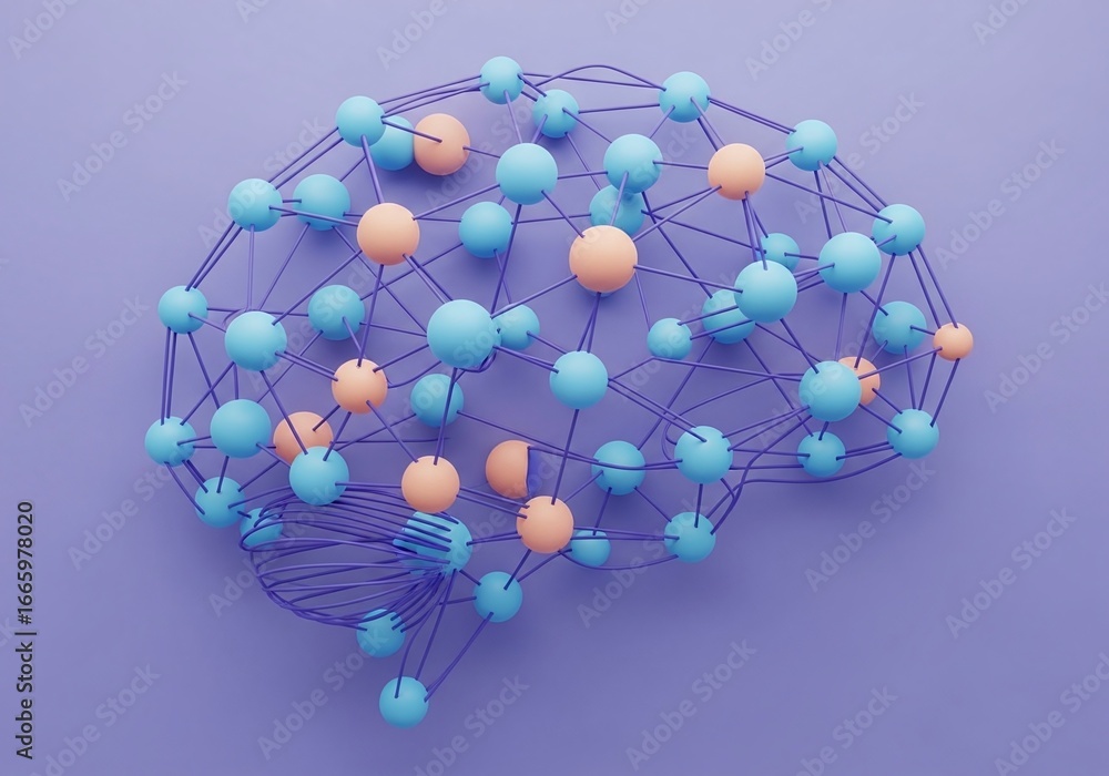Poster abstract neural network representing brain activity