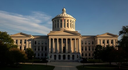 Obraz premium Government Building Exterior with Dome and Columns at Day
