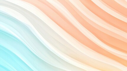 A vibrant abstract design featuring a gradient of peach, orange, and white colors, with curved lines creating a dynamic and flowing effect.