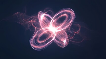 A digital illustration of a four-petal flower with a pink and purple glow.