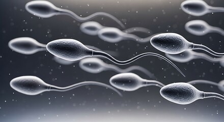 Microscopic Sperm Swimming Medical Visualization