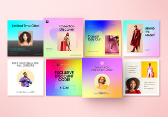 Vibrant Fashion Social Media Post Templates