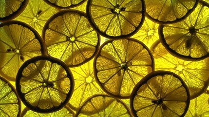 Dried lemon slices, vibrant yellow