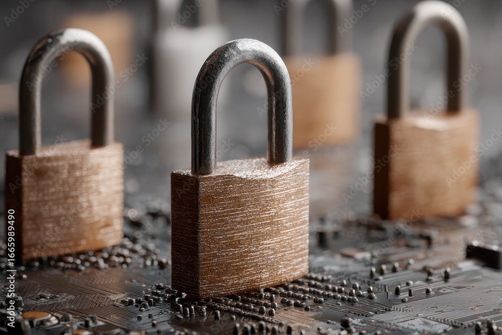 Aufkleber security measures enhance protection of digital data on circuit board, showcasing the importance of 