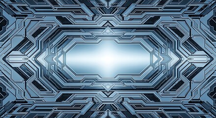 Futuristic Technology Tunnel Glowing Light.