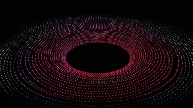 Abstract concentric circles of light, dark background