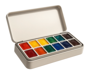 Watercolor pan set with lid