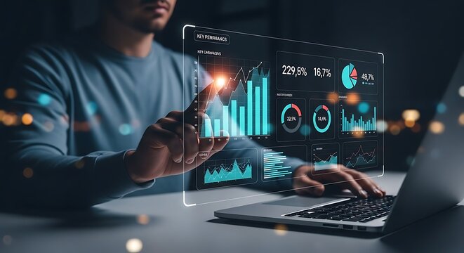 Dynamic business analytics dashboard for data driven decisions reveals insights with modern graphs and charts