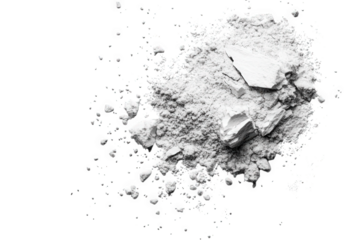 Pile of white powder isolated on transparent background