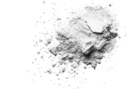 Pile of white powder isolated on transparent background