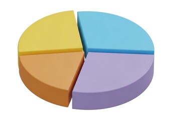 Fototapeta premium Colorful pie chart isolated on white background