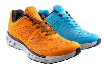 Pair of running shoes isolated on white background --ar 3:2