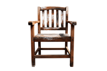 Wooden chair isolated on white background --ar 3:2