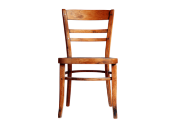 Wooden chair isolated on white background --ar 3:2