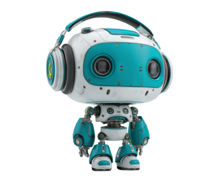 Photograph of an AI robot woman,cute robot,robot hands against a white background, in profile view.  