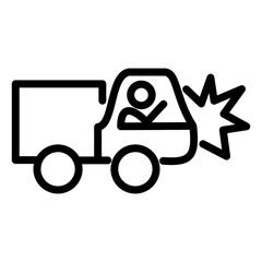 Forklift crash accident icon