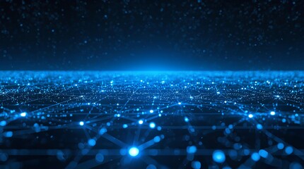 Abstract digital grid with glowing blue dots, representing technology and connectivity