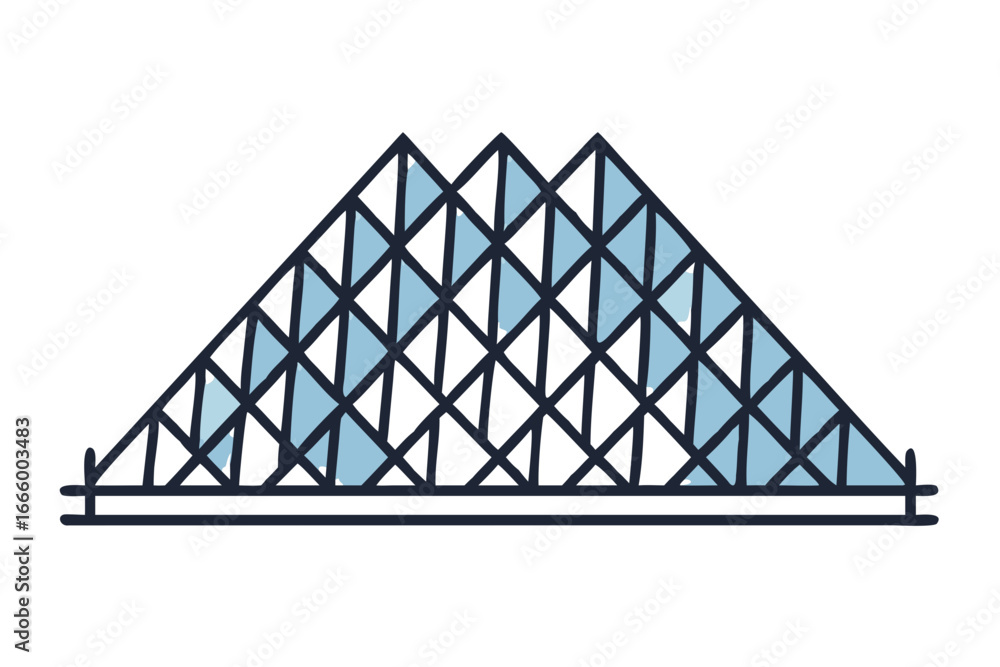 Aufkleber abstract geometric structure with triangular patterns and a dark blue outline on black background