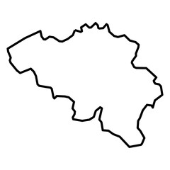 Belgium map outline – simple country border vector thick line