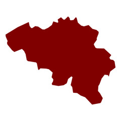 Fototapeta premium Belgium map outline – simple red country vector