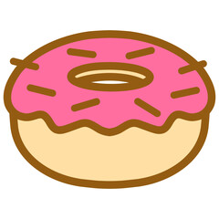 illustration of a pink donut cake
