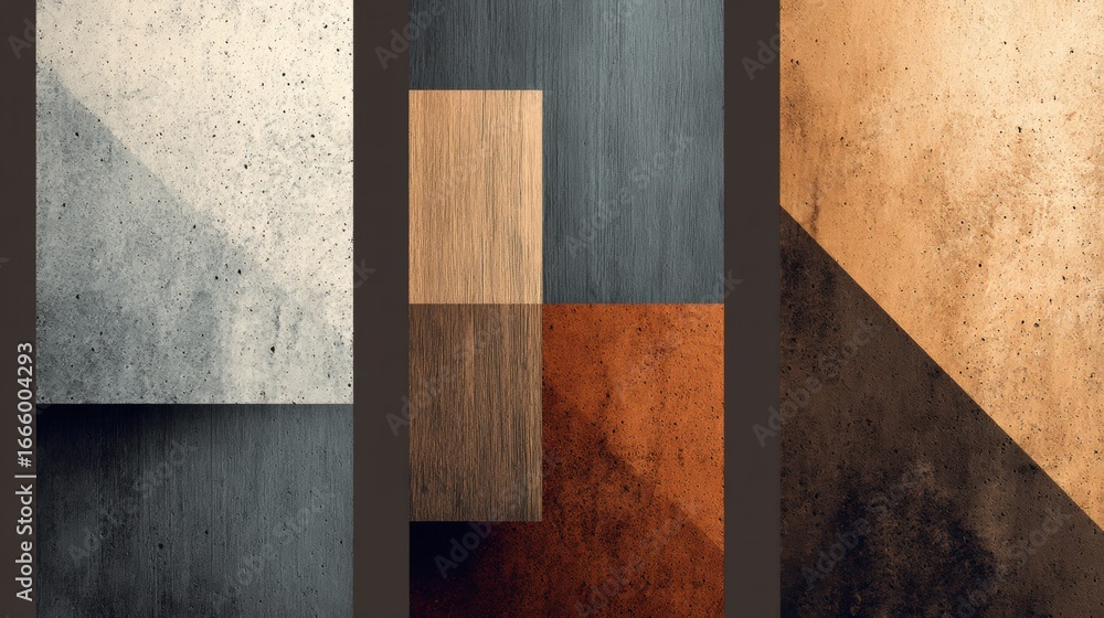 Poster this striking abstract image showcases geometric shapes and a play of textures and color contrasts.
