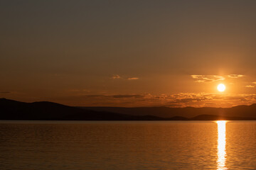 Naklejka premium Sunset on Lake Argyle, Western Australia.