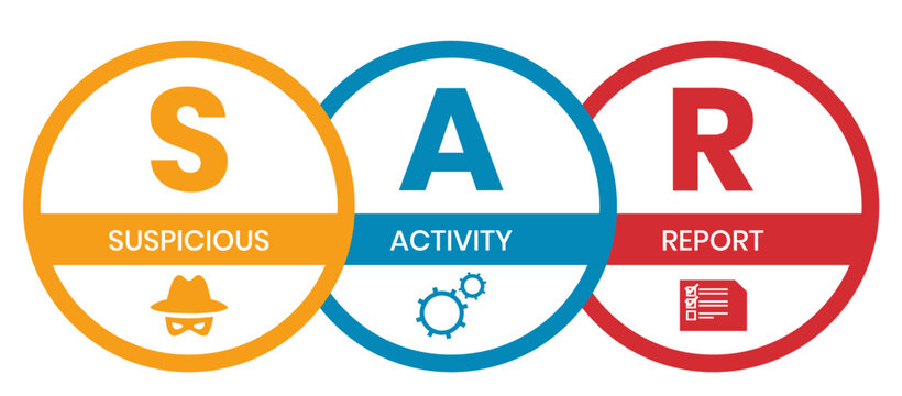 sar - suspicious activity report acronym. business concept background. vector illustration concept with keywords and icons. lettering illustration with icons for web banner, flyer