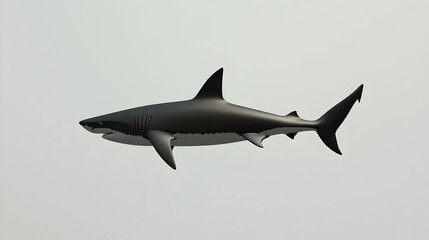 Fototapeta premium Grey Shark Silhouette Against Light Background
