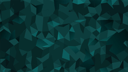 Fototapeta premium A dark teal geometric mosaic background with various polygonal shapes and forms