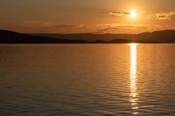Fototapeta premium Sunset on Lake Argyle, Western Australia.