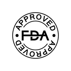 Food and Drug Administration FDA approved icon isolated on white background