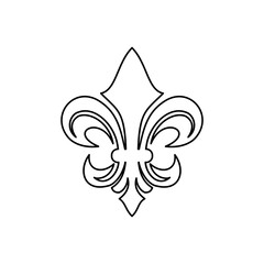 Fleur de lis line icon isolated on white background © sljubisa
